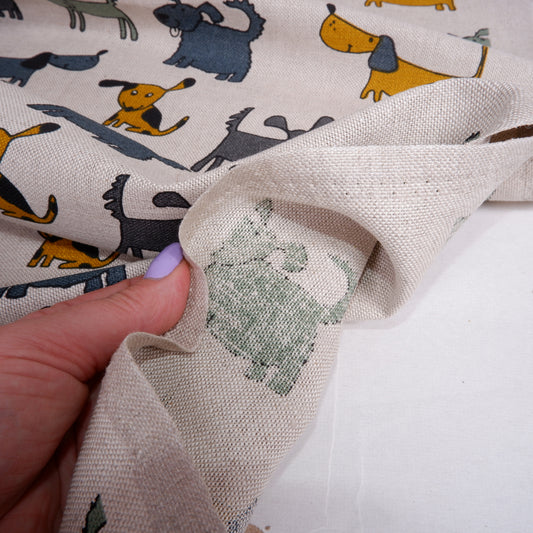 Print dog - Linen cotton blended fabric - 031P
