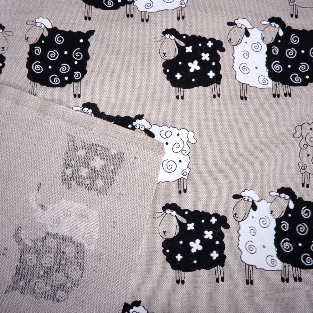 Print sheep - linen cotton blended fabric - 807P