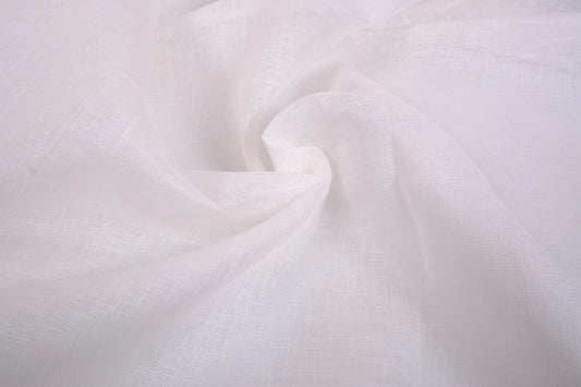 Sheer GAUZE linen fabric - white - regular - 374SH
