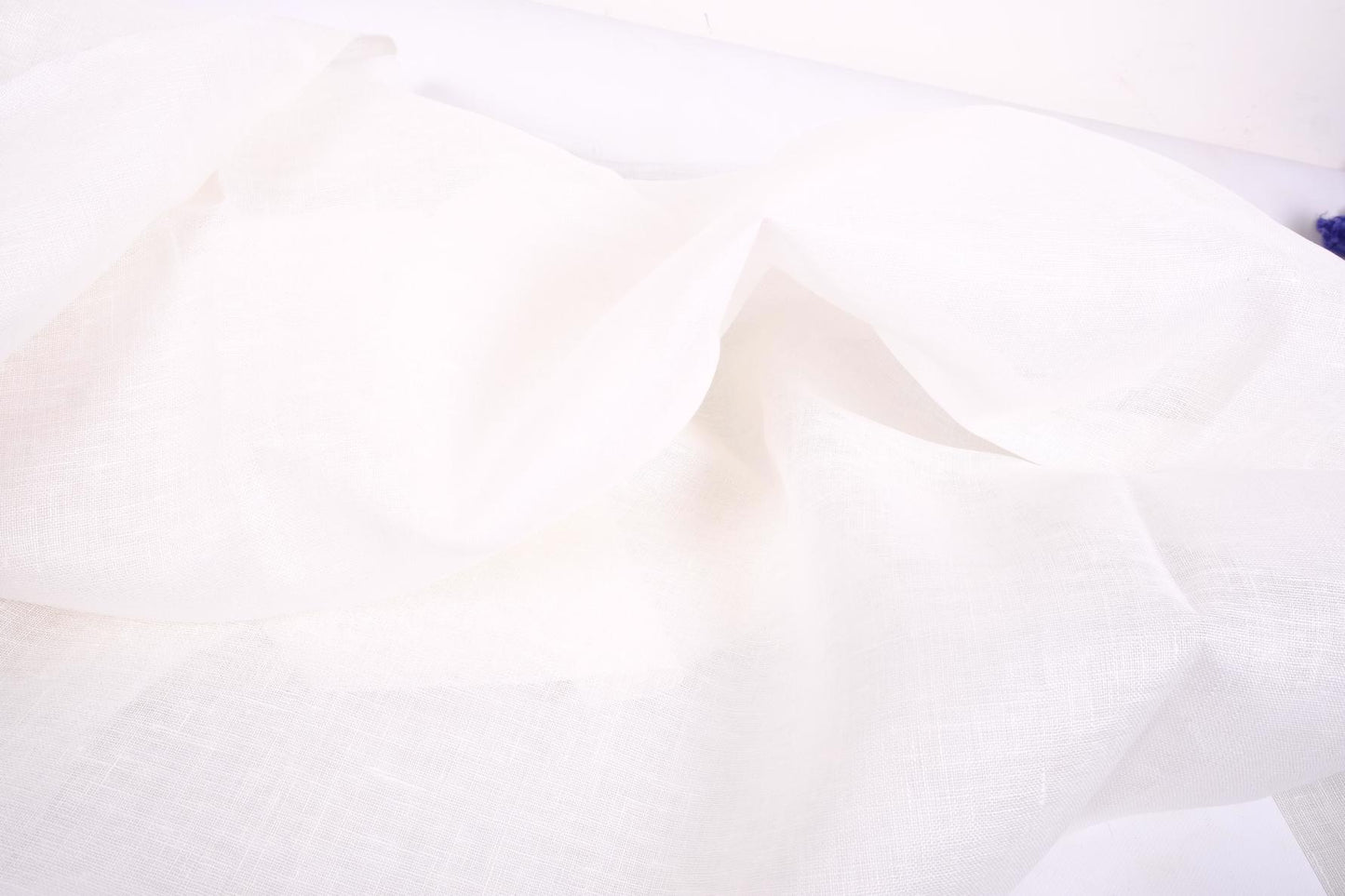 Sheer GAUZE linen fabric -  white - regular - 374SH