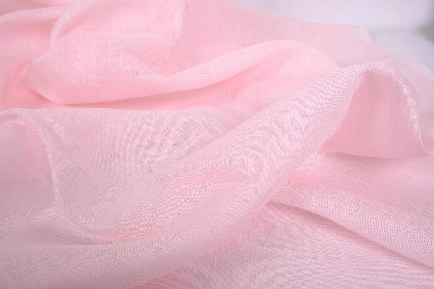 Sheer GAUZE linen fabric - blush pink - 378SH