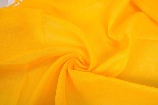 Sheer GAUZE linen fabric - sunflower yellow - 375SH