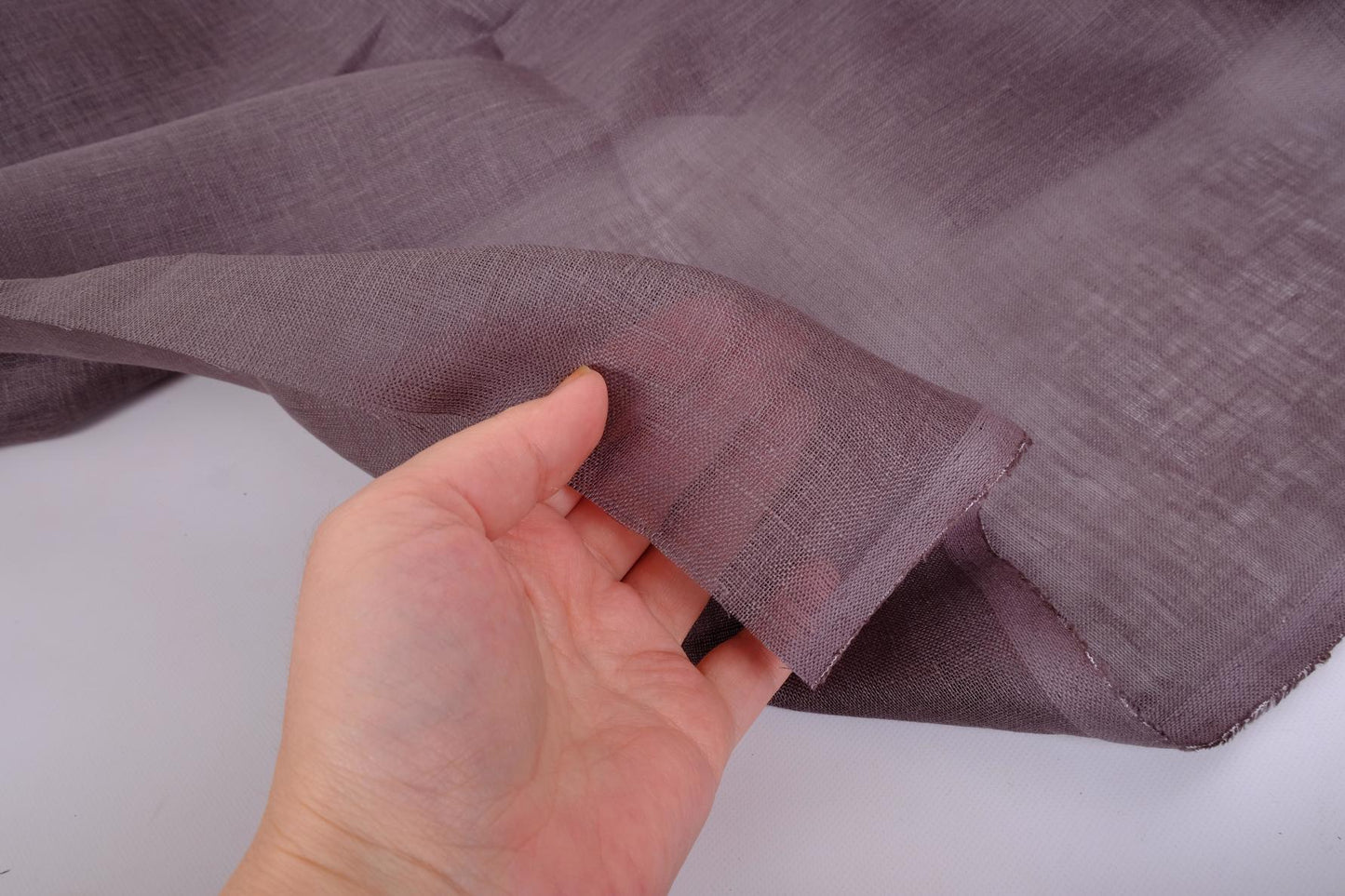Sheer GAUZE linen fabric - dark grey - 376SH