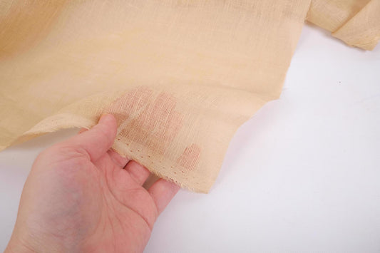 Sheer GAUZE linen fabric - sand beige - 380SH