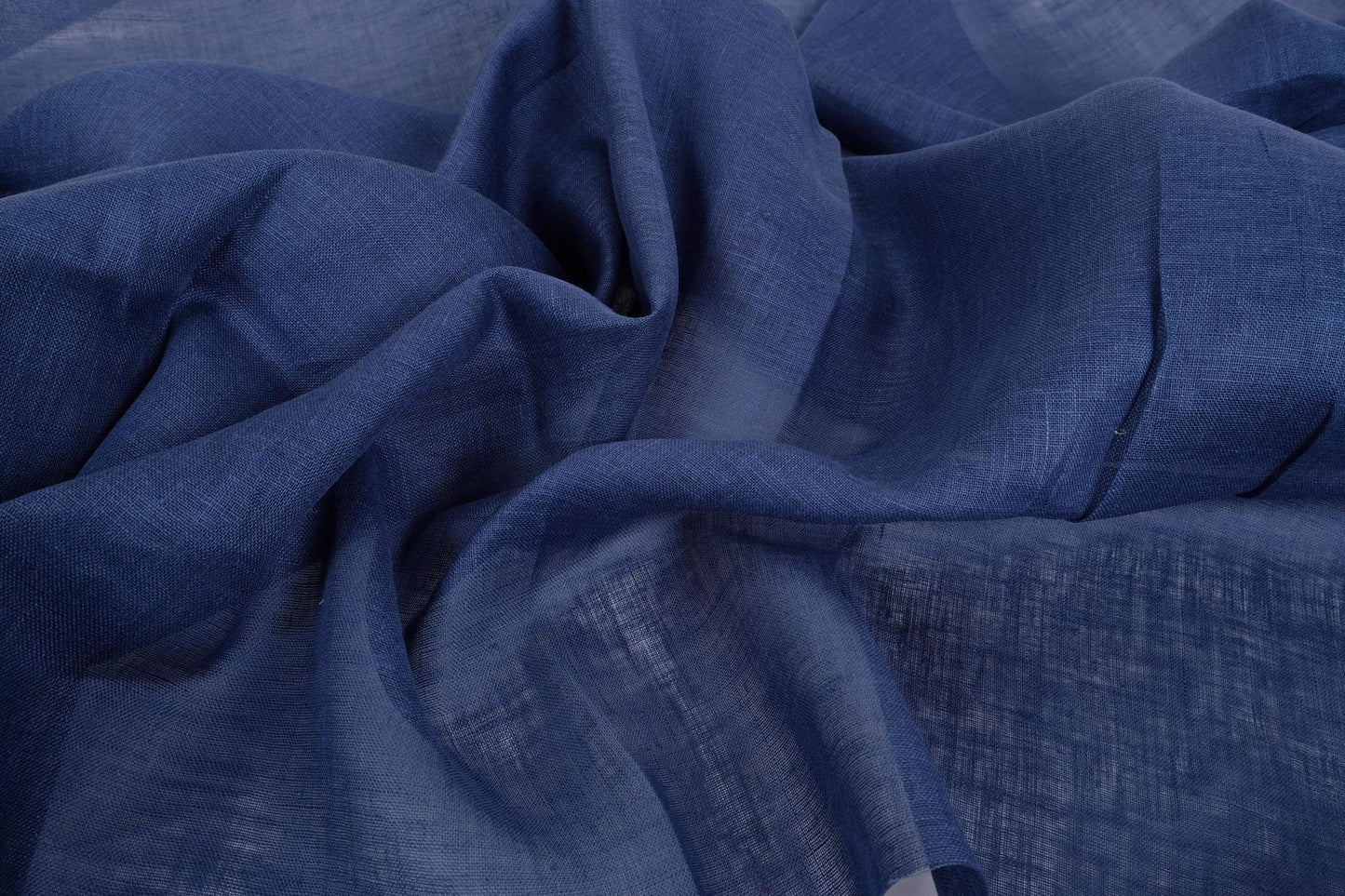Sheer GAUZE linen fabric - dark blue- 384SH