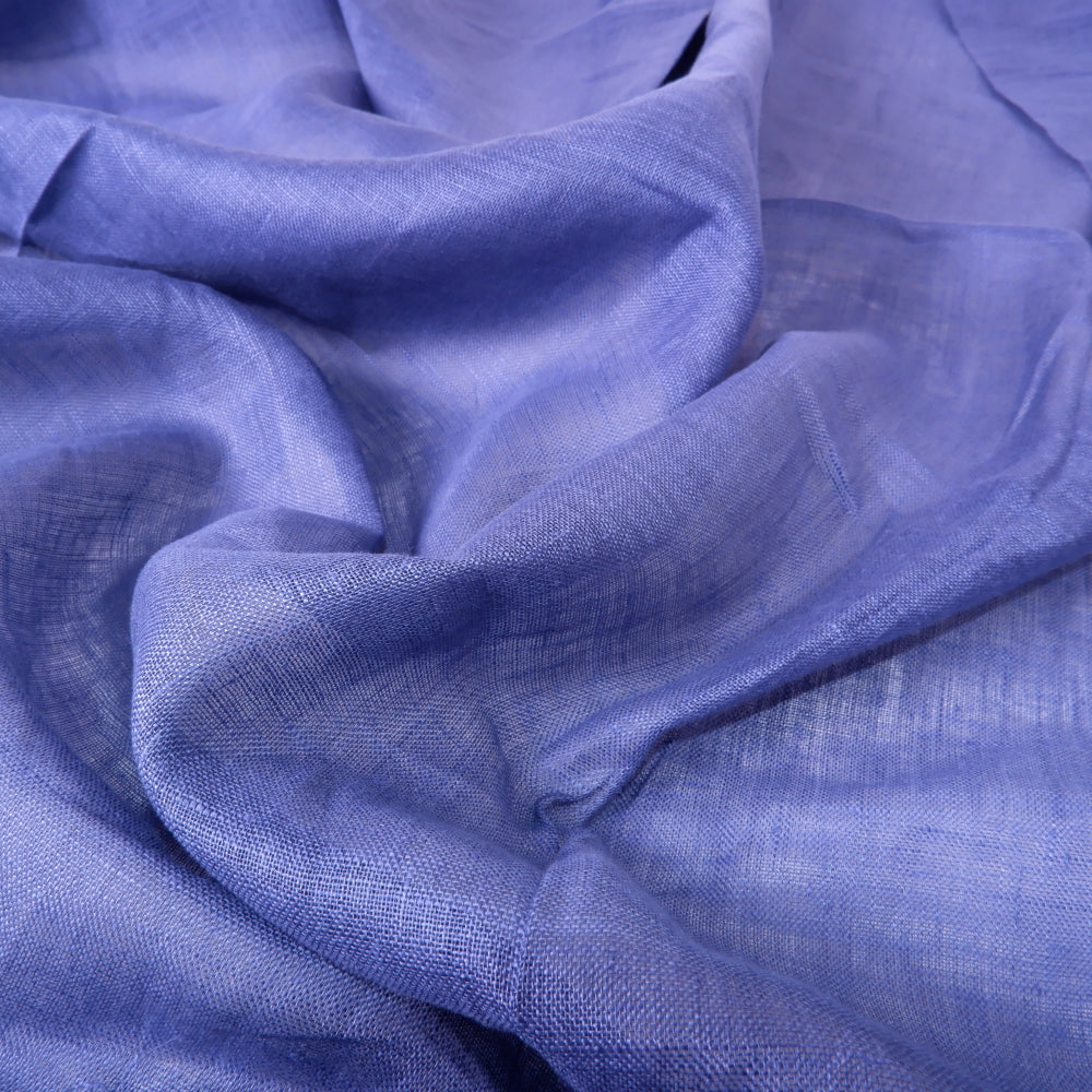 Sheer GAUZE linen fabric - mist blue- 386SH