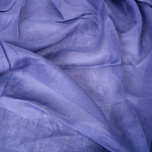 Sheer GAUZE linen fabric - mist blue- 386SH