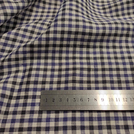 Classic blue black- linen fabric - 250P