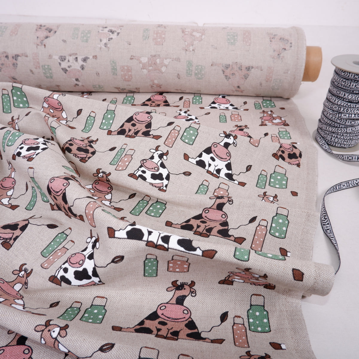 Print Cow - Linen cotton blended fabric - 887P