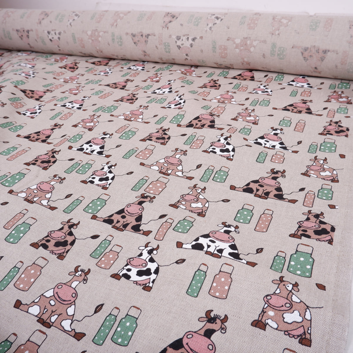 Print Cow - Linen cotton blended fabric - 887P