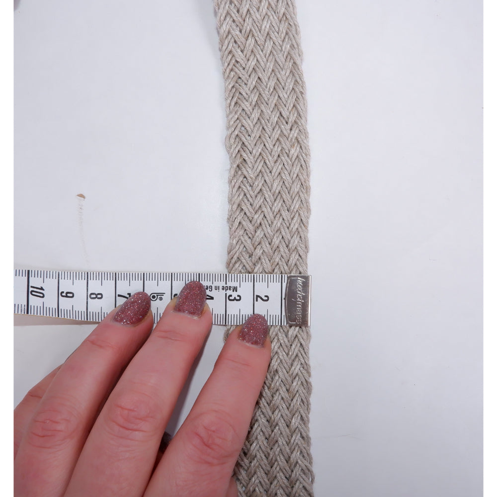 Braided flat linen rope - natur 30mm - 1940G