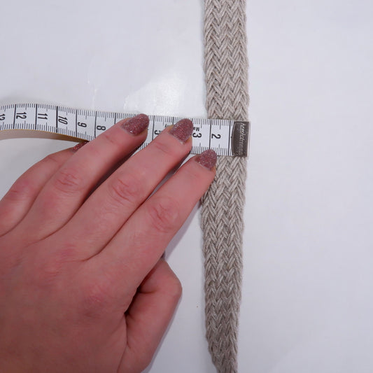 Braided flat linen rope - natur 20mm - 1930G