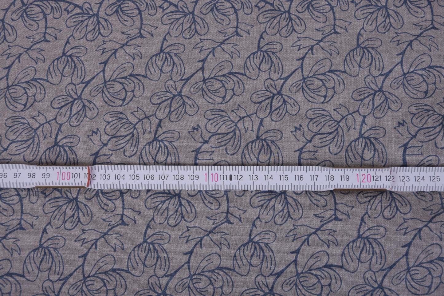 Flax flower print on natural - 989P