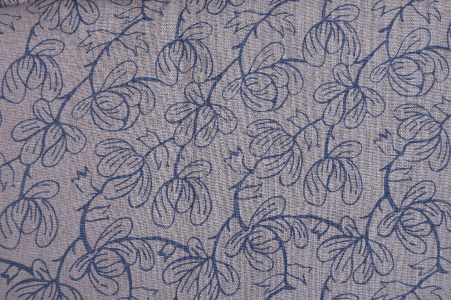 Flax flower print on natural - 989P