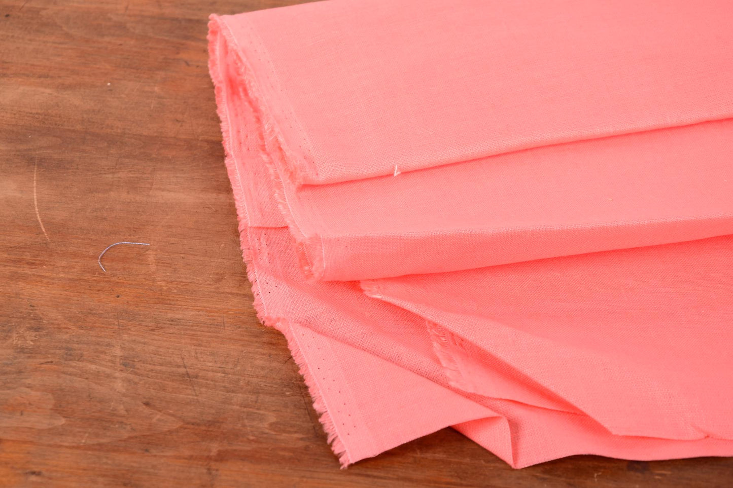 Lax pink - linen fabric - 180gsm - 990M - 32 cm left