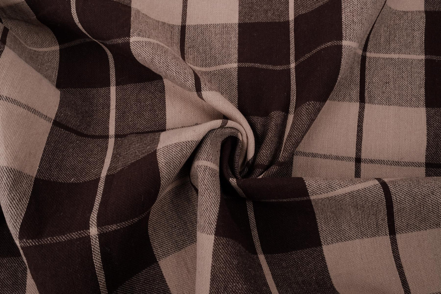 Tartan brown - extra wide heavy linen - 196R