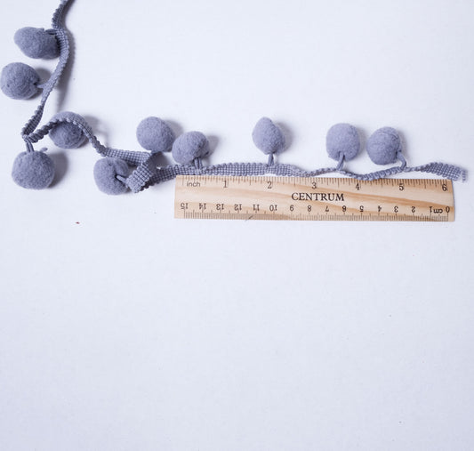 Pom-pon trim - big grey - 1971S