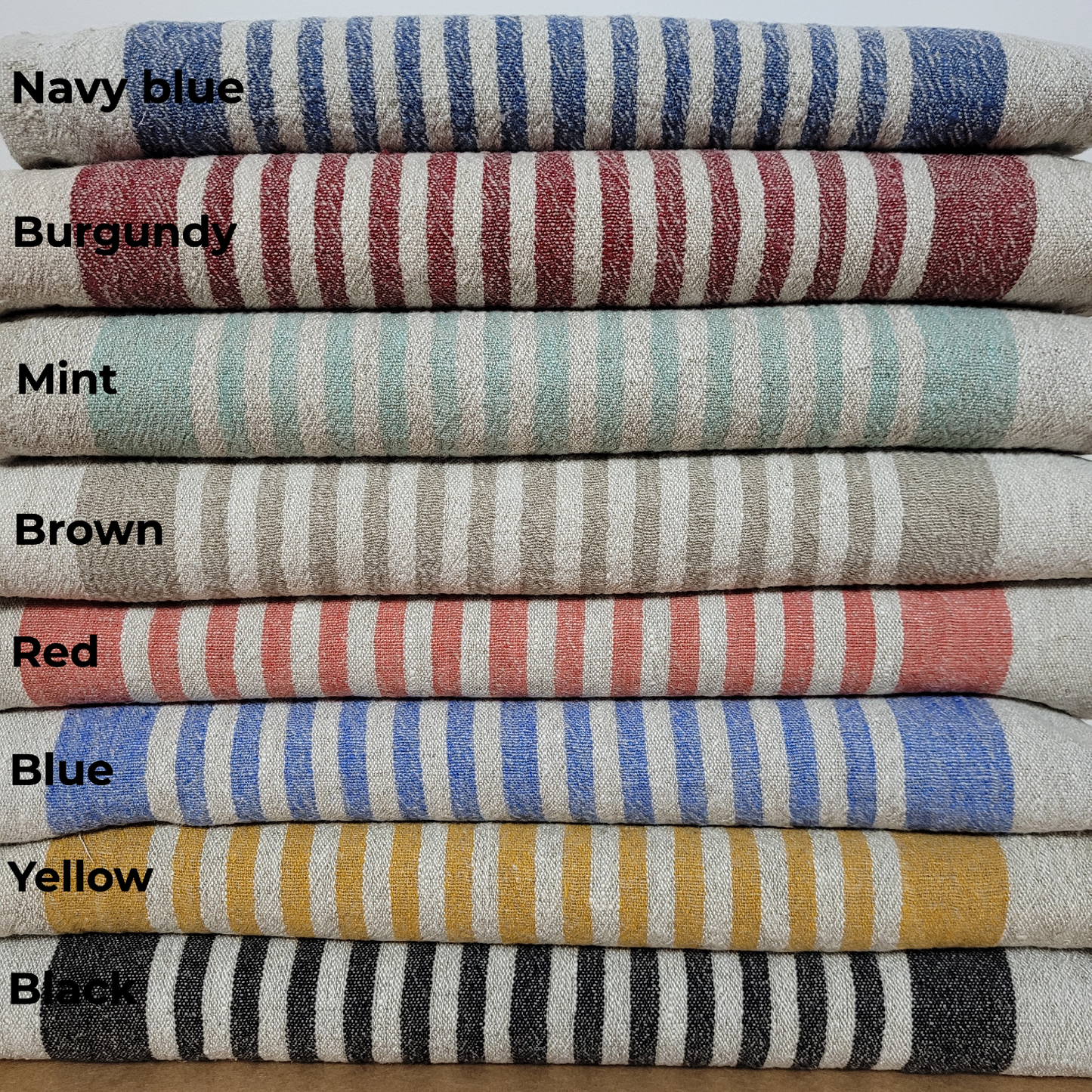 Black Striped - Provence - heavy linen pillowcase