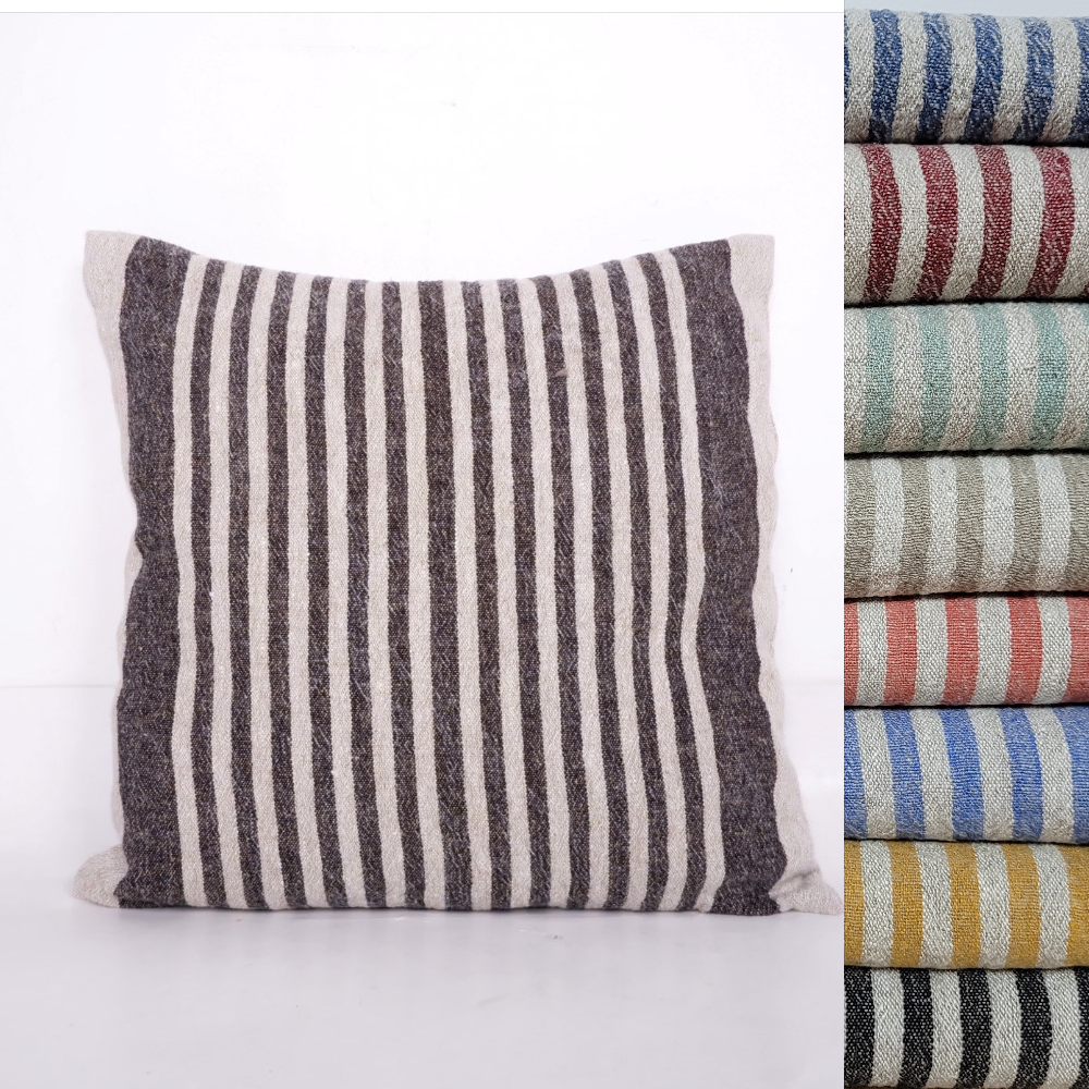 Black Striped - Provence - heavy linen pillowcase