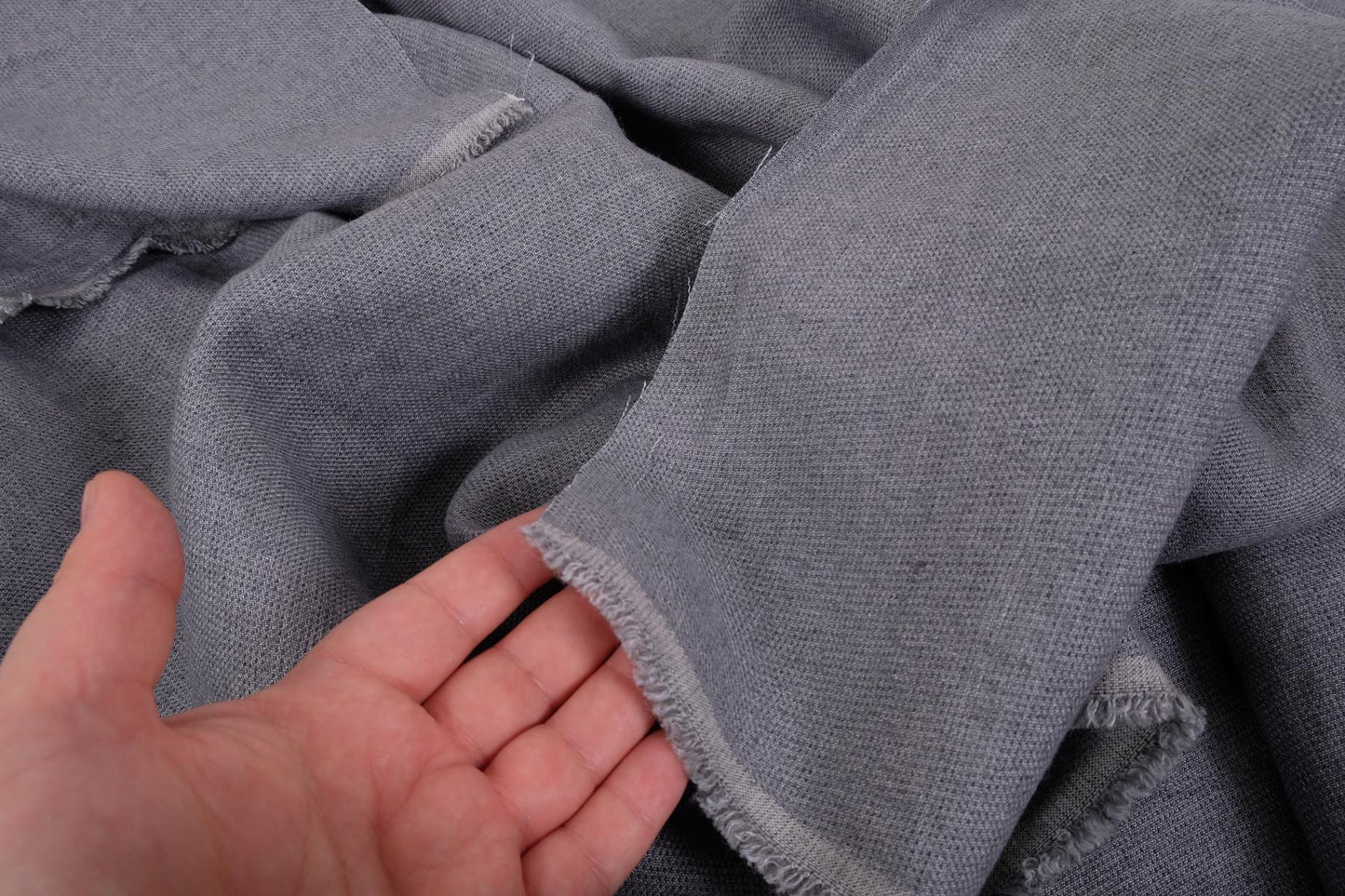 Wool Linen blend fabric - grey - 060V
