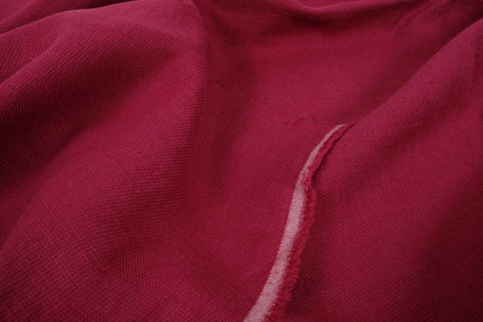 Wool Linen blend fabric - red - 058V