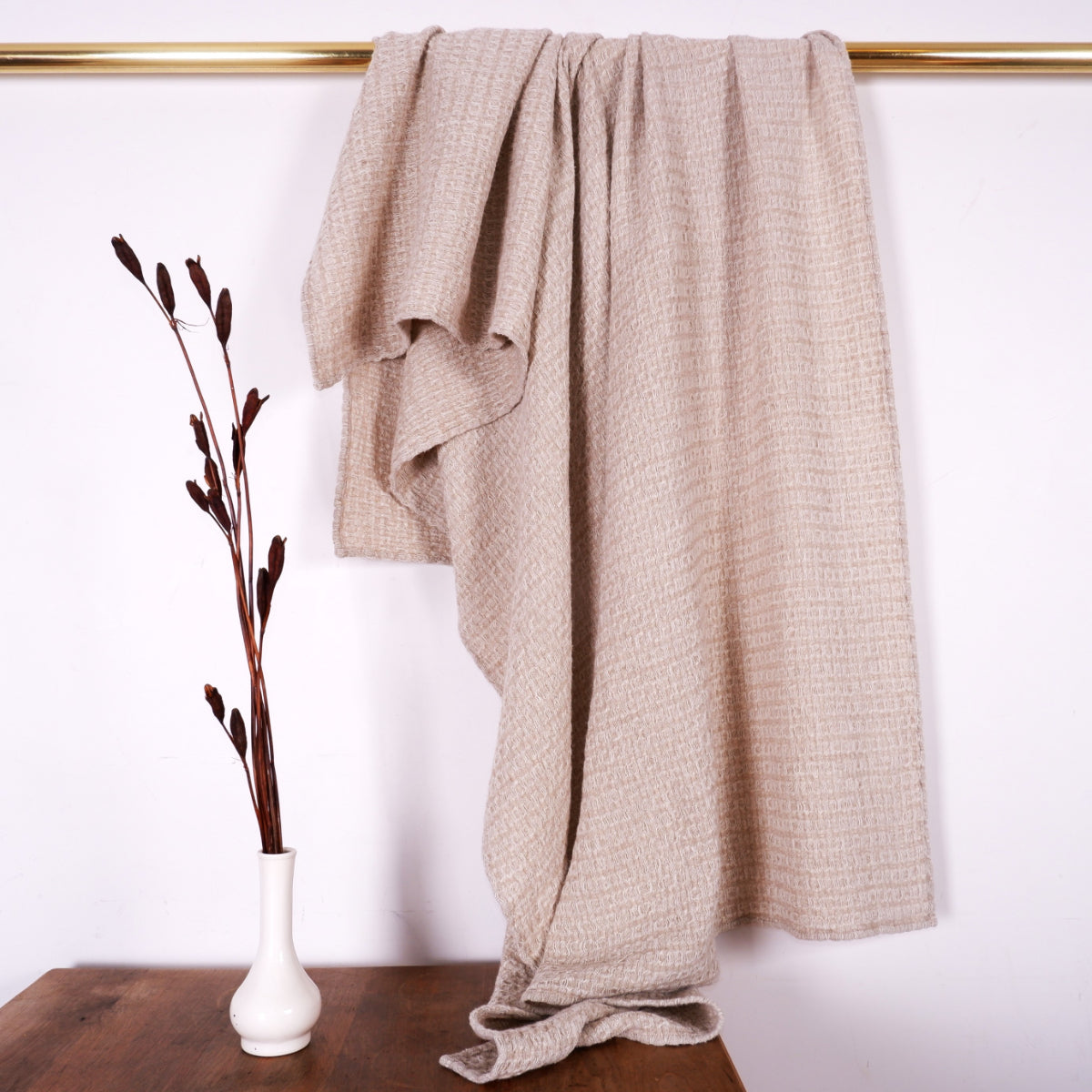 Natur - Waffle Linen Bath Towel