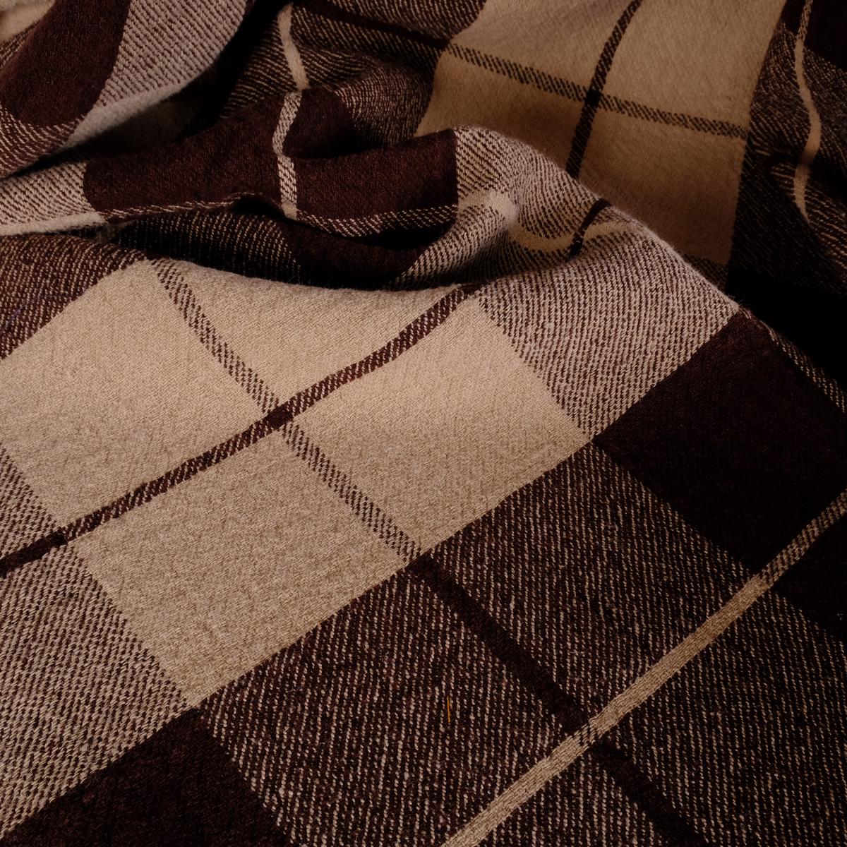 Brown Beige - linen blanket / beadspread