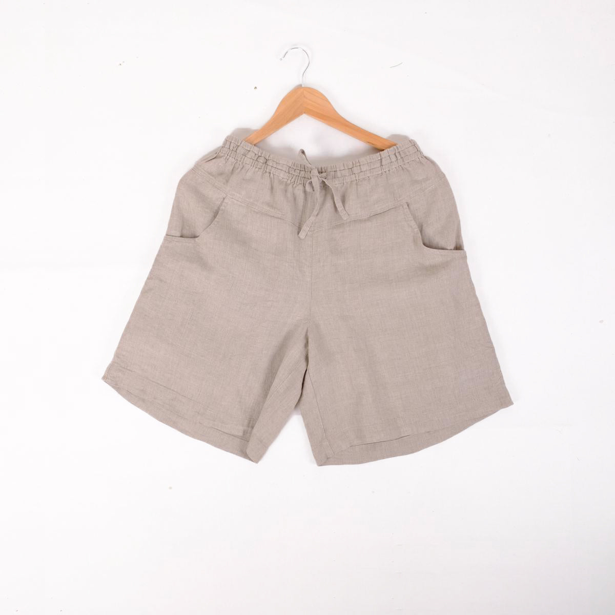 Natural linen shorts