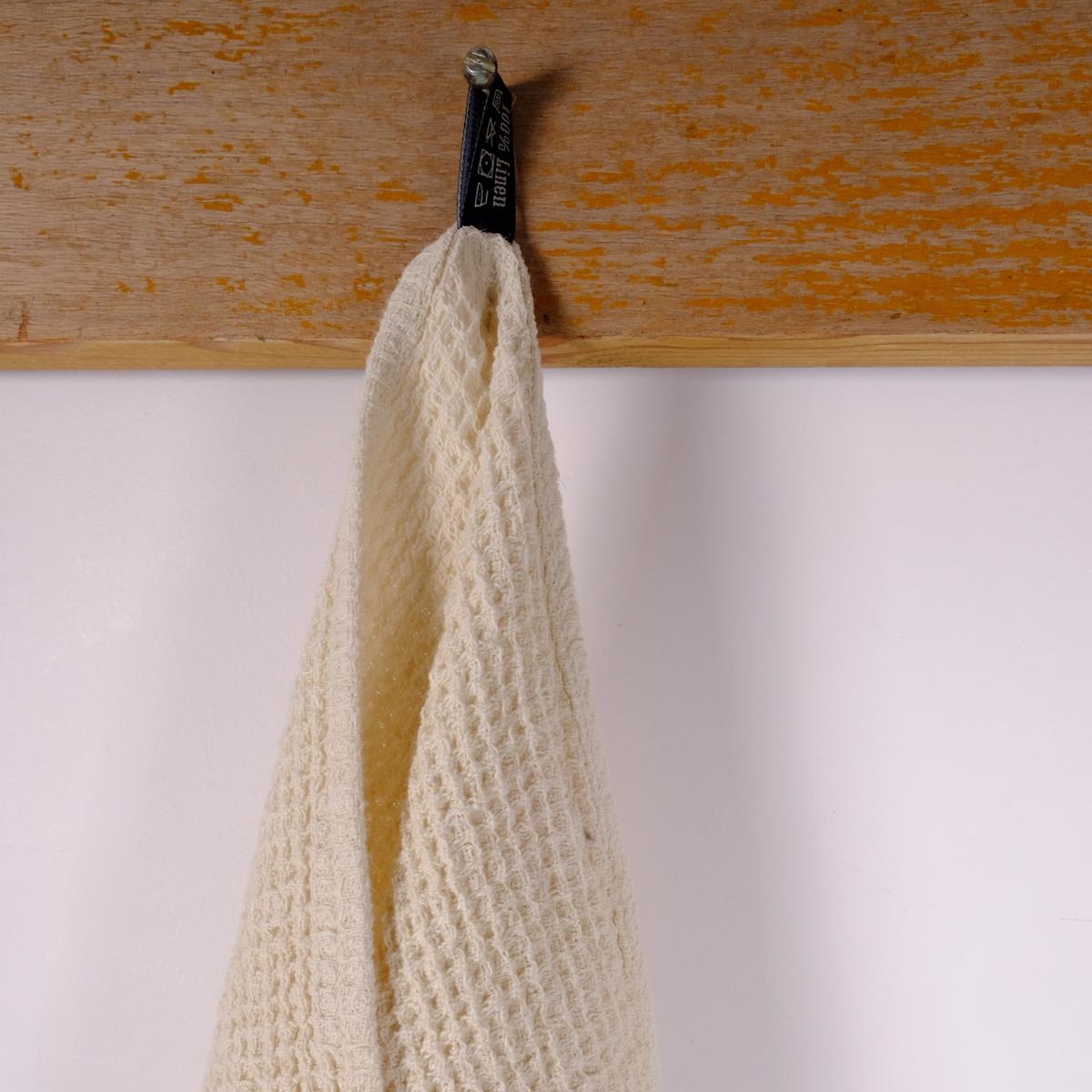 Offwhite waffle - linen bath towel