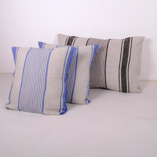 Black Striped - Village - linen pillowcase