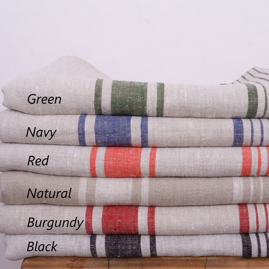 Black Striped - Village - linen pillowcase