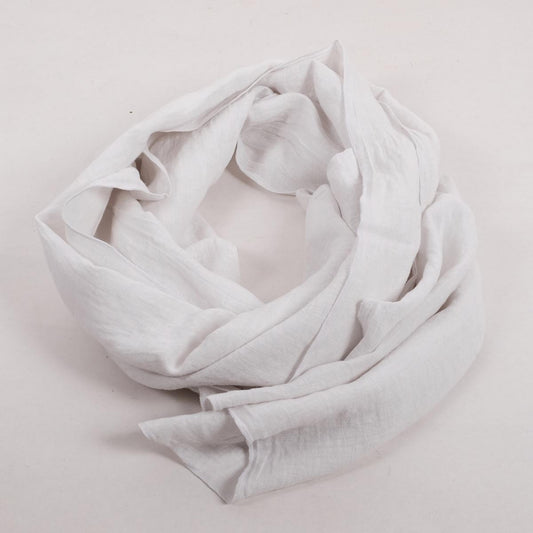 Bone white Linen scarf Unisex