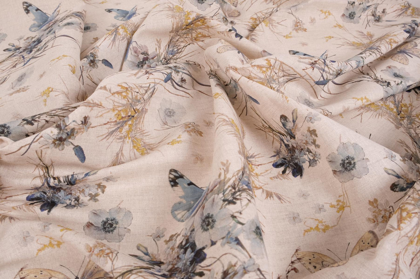 Beige floral with butterflies print - 9901P