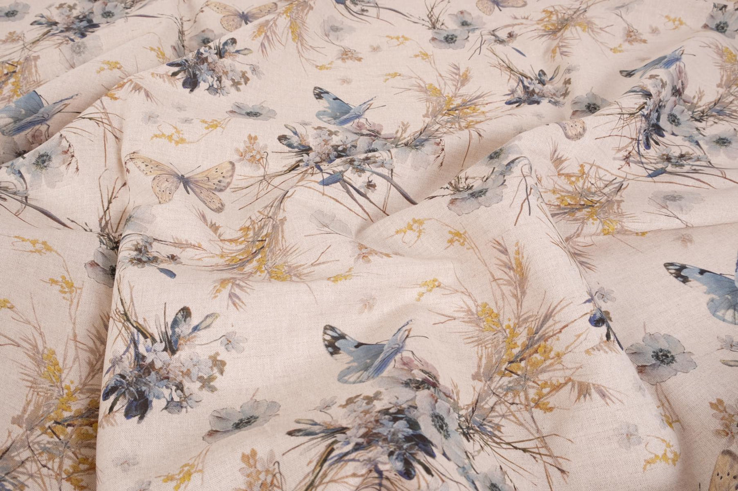 Beige floral with butterflies print - 9901P