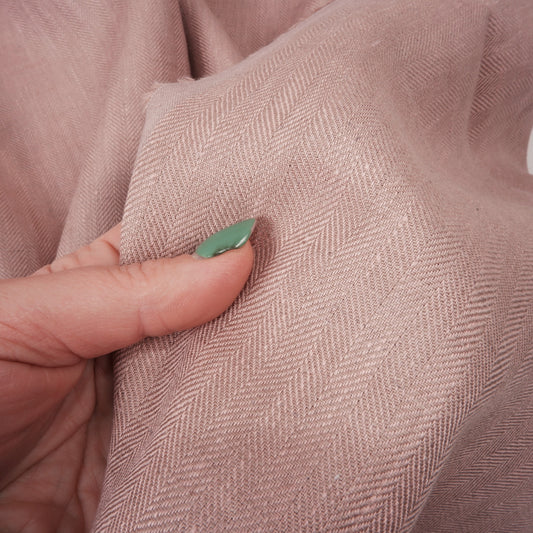 Herringbone - Dusty rose - linen fabric - 585M
