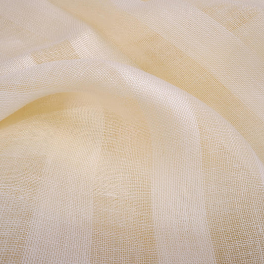 Sheer striped linen fabric - beige - wide - 9959P