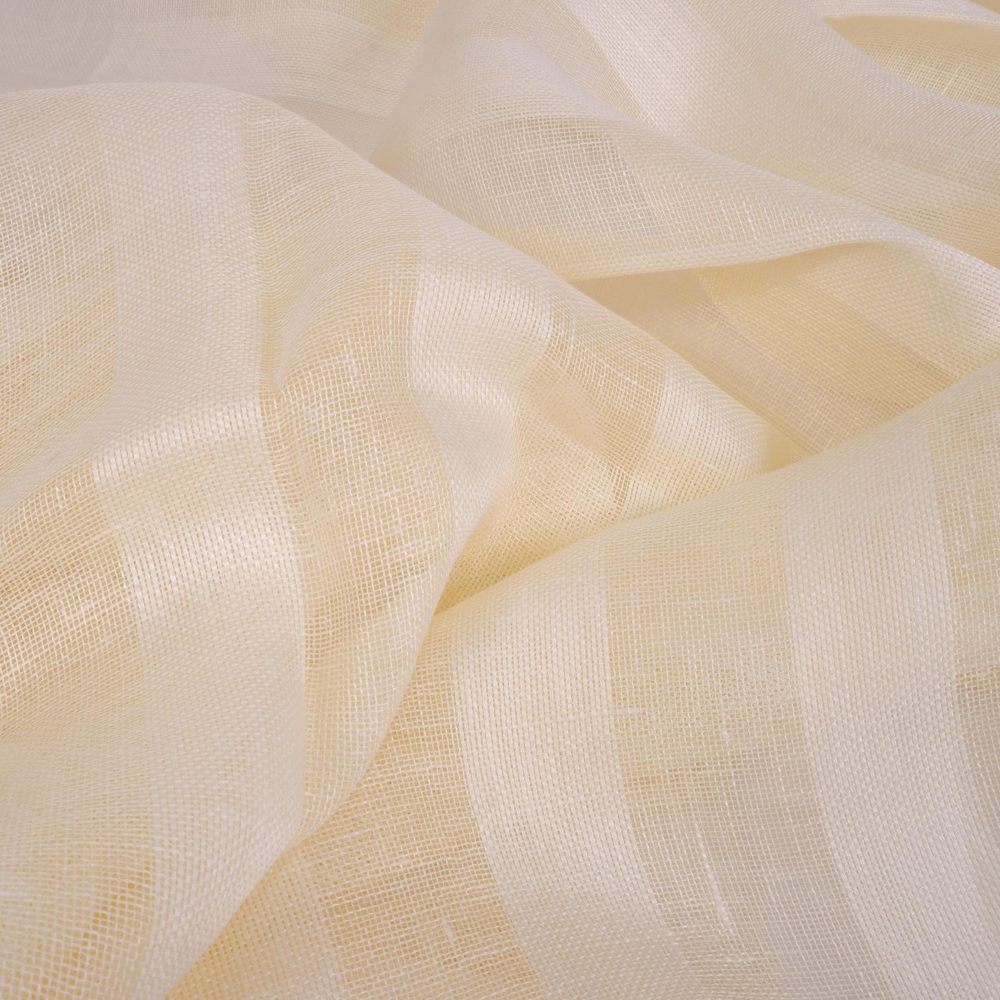 Sheer striped linen fabric - beige - wide - 9959P