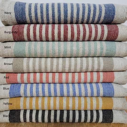 Natur linen napkin -yellow stripes -Provence