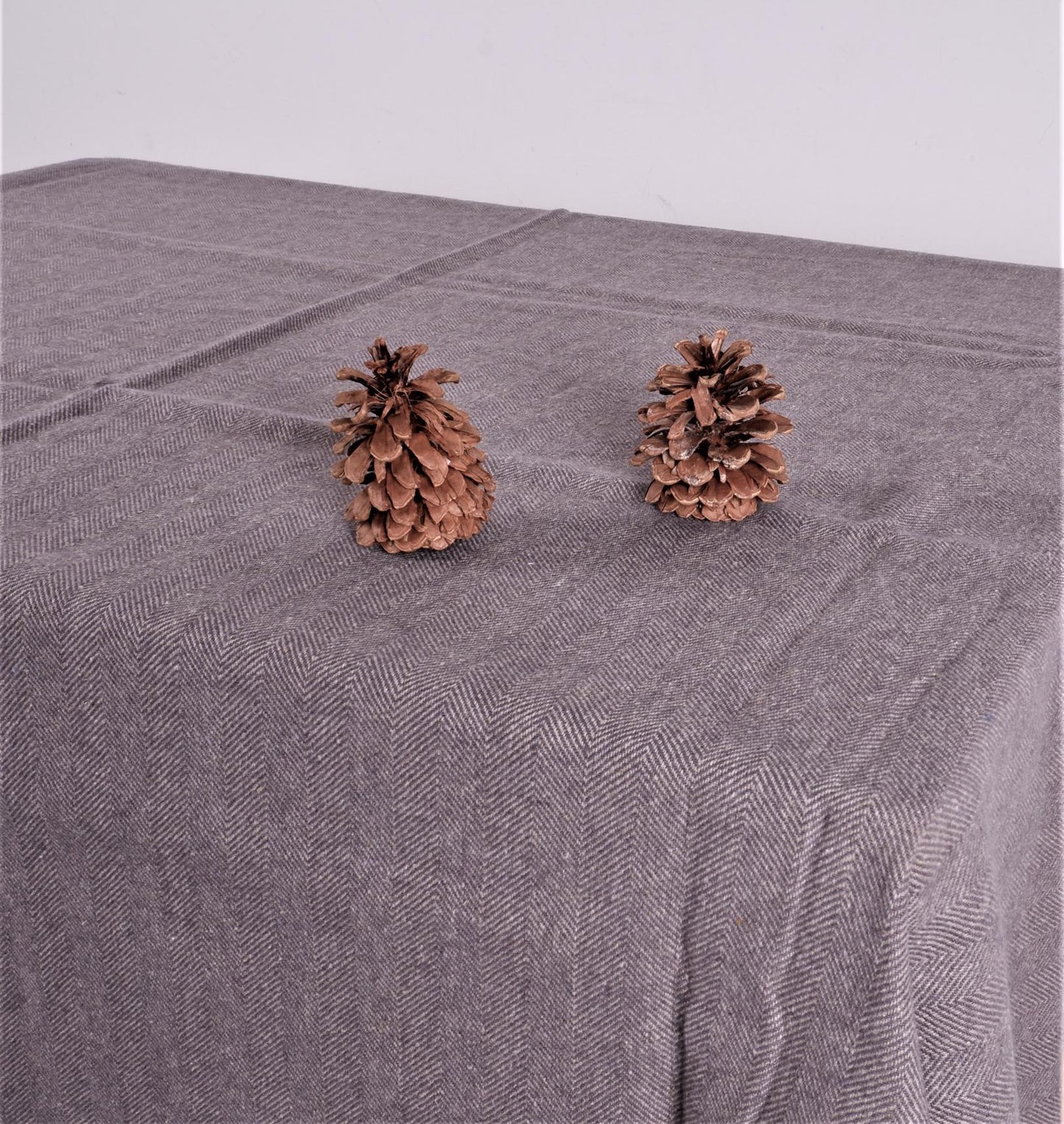 Natural - linen tablecloth - in herringbone weaving