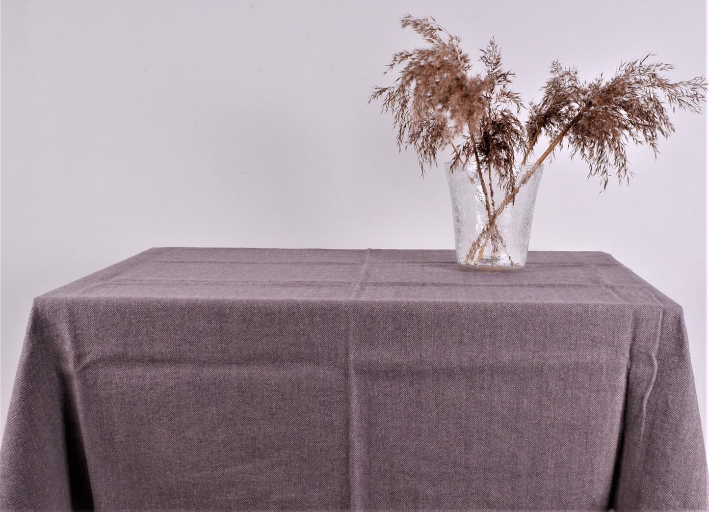 Natural - linen tablecloth - in herringbone weaving