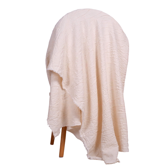 Offwhite stripes - linen blanket - bed cover