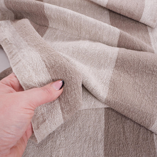 Brown natur - sack weave linen fabric - Tuscany - 040A