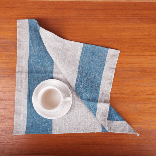 Natur - ocean blue - striped napkin - Tuscany