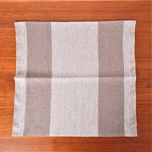 Natur - brown - striped linen napkin - Tuscany