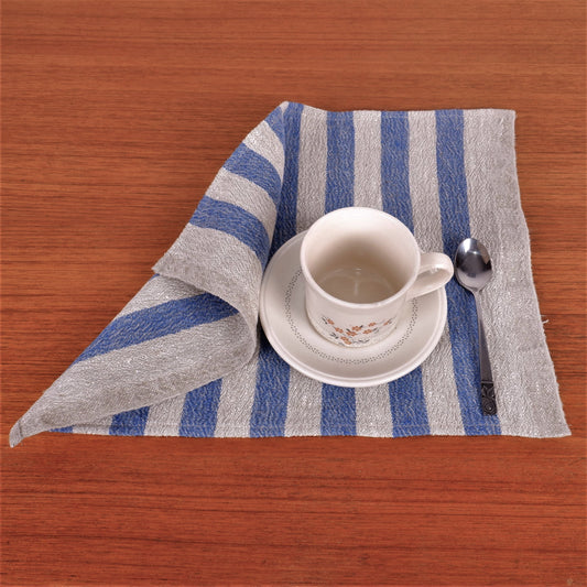 Natur - blue - striped napkin