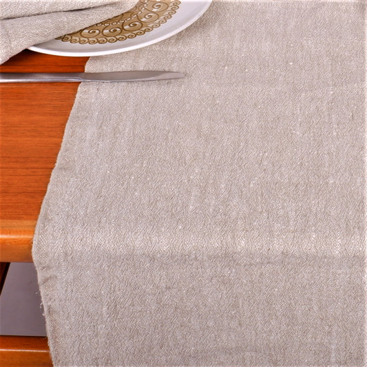 Oatmeal - heavy - linen table runner