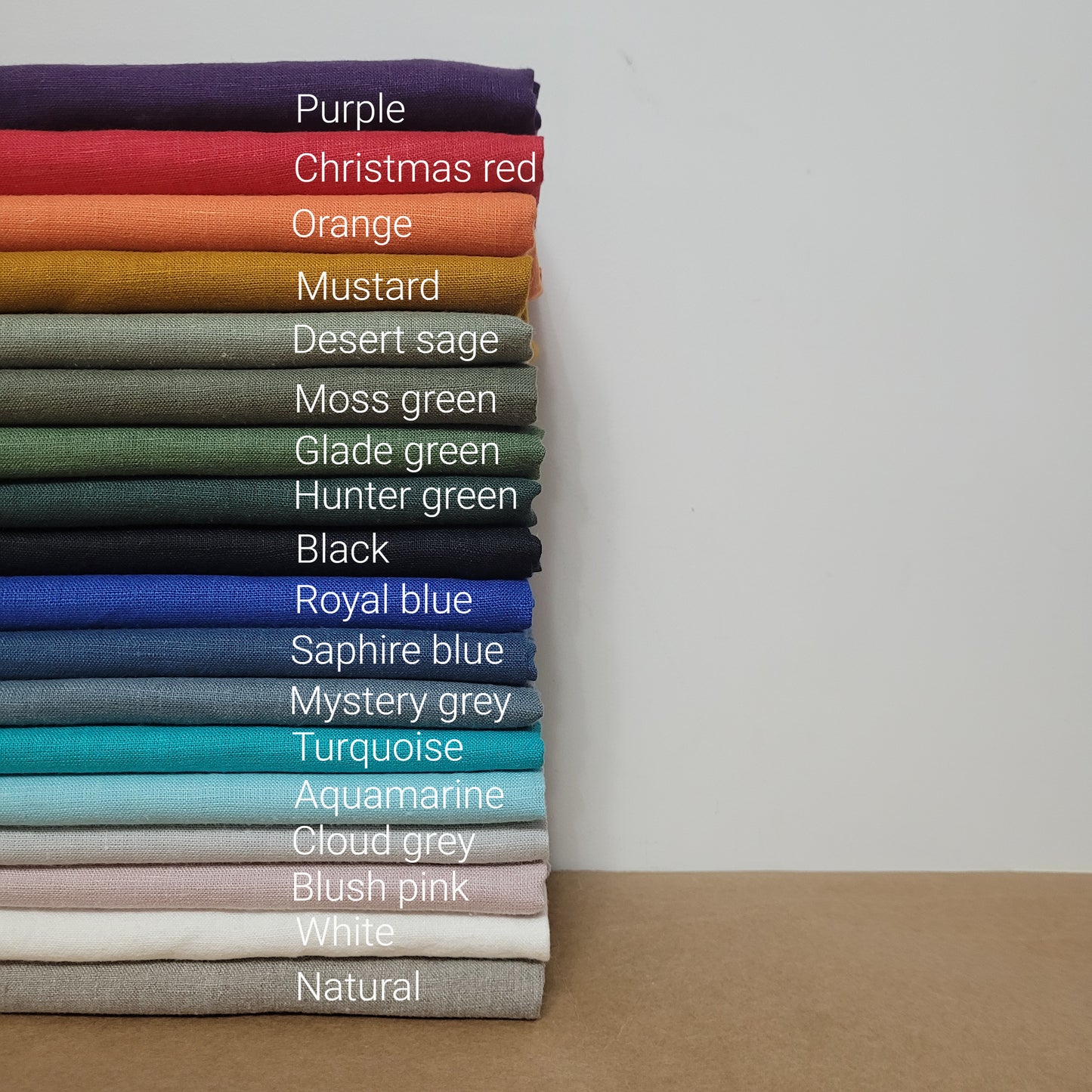 Colour-block linen curtains - with ties