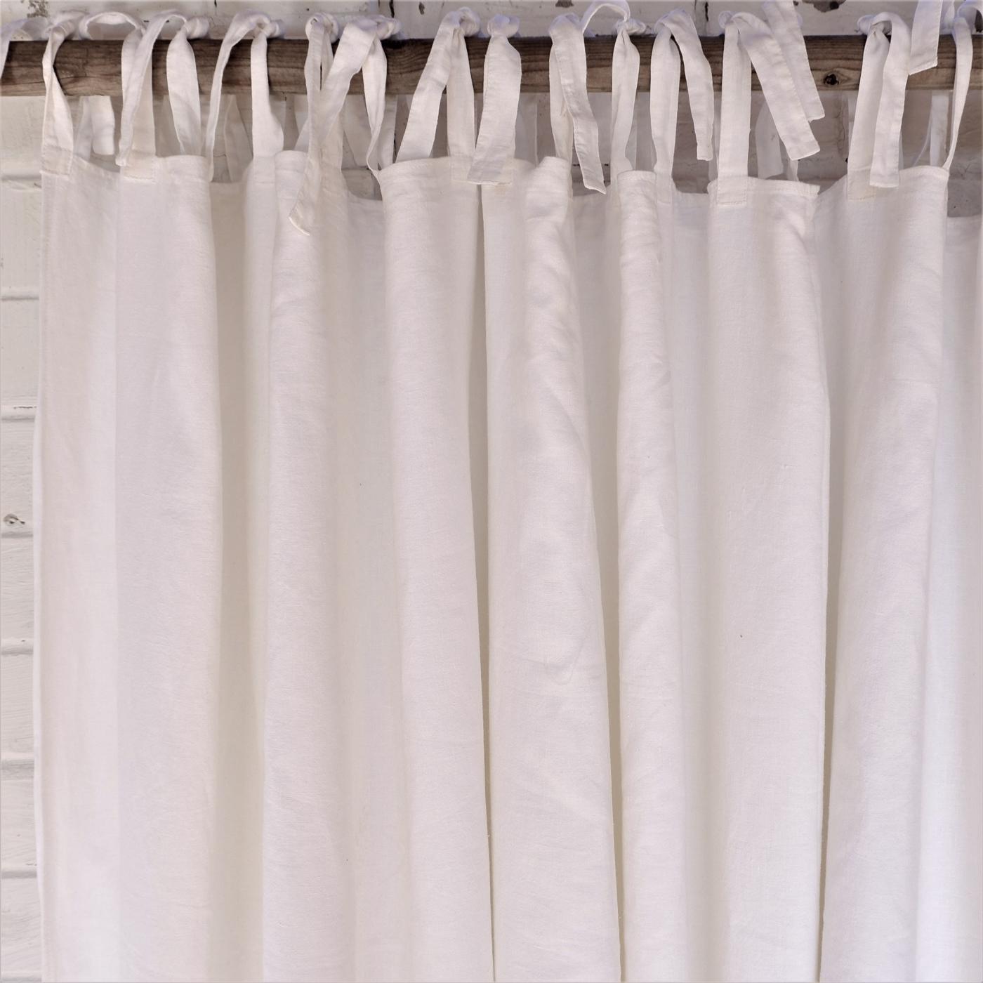 White linen curtains - with ties