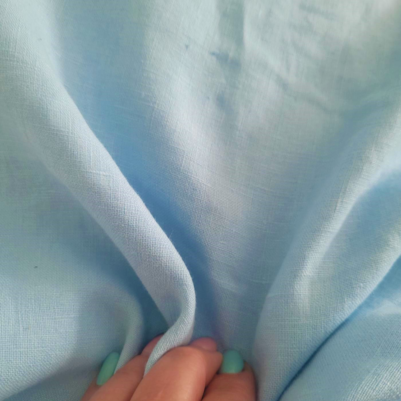 Baby blue- linen fabric - medium weight 180g/² - 5878M Solid color