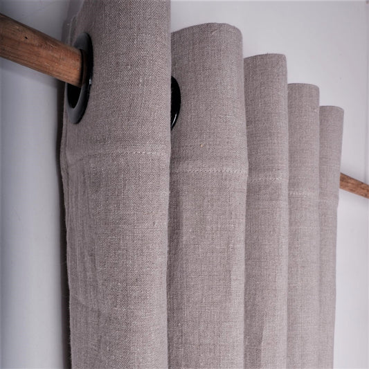 Natur linen curtain - grommet header